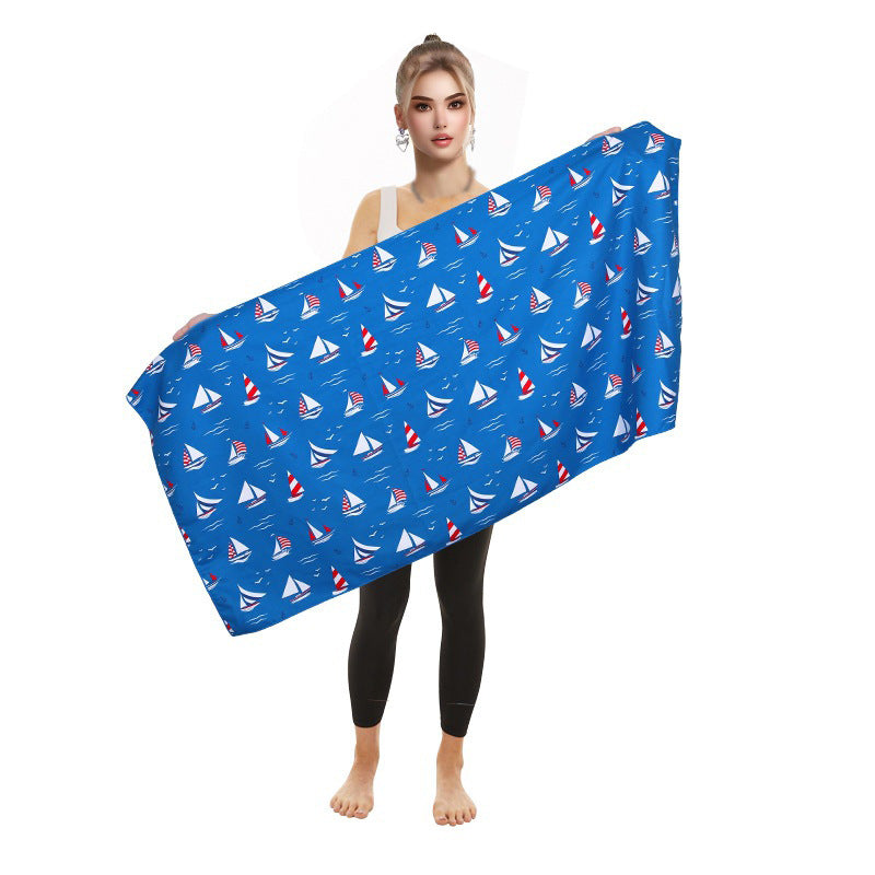 Women's beach towel with colorful flamingo design Stornfield