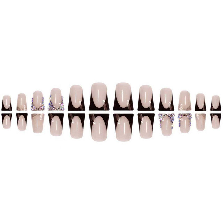 Decorative Press-On Nail Extensions with Gem Accents Stornfield