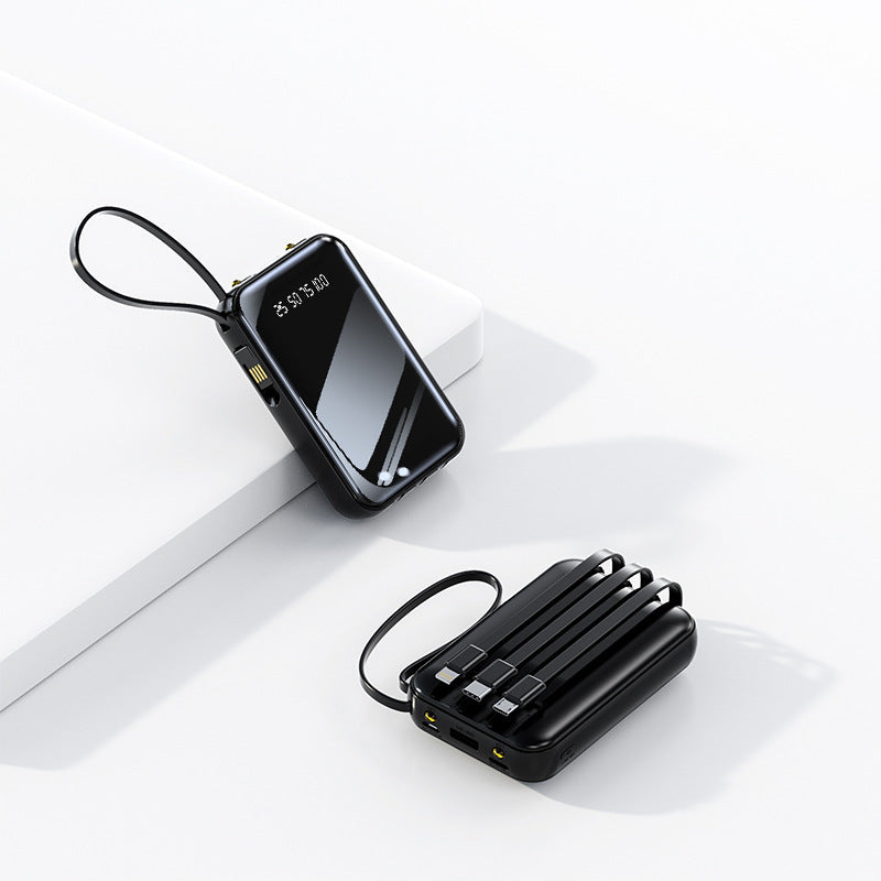 Portable power bank with integrated cable management and digital charge level display Stornfield