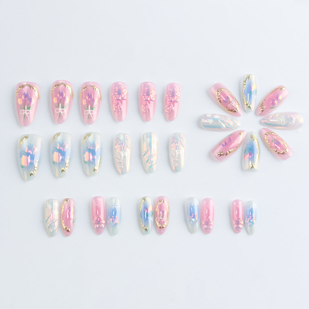 Artistic Floral Press-On Nail Art Stornfield