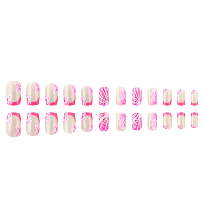 Artistic Floral Gel Press-On Nails Stornfield