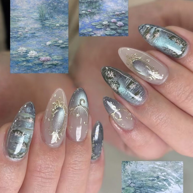Nail art set with luxurious patterns and elegant embellishments Stornfield
