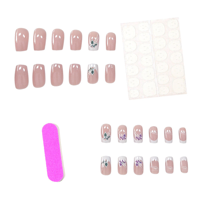 Decorative Floral French Tip Nail Art Stornfield