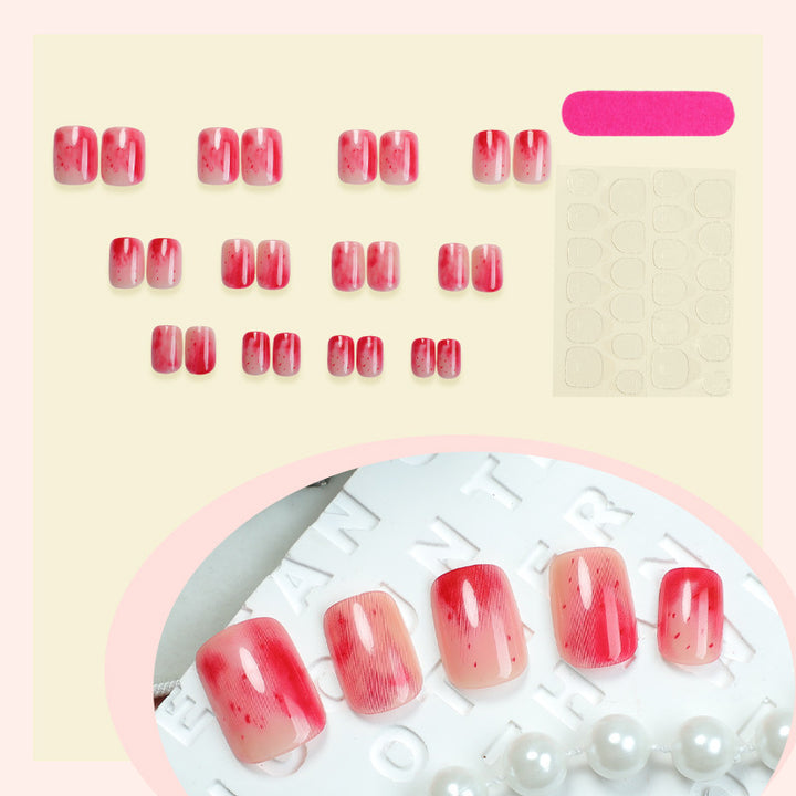 Trendy artificial nail set with modern marble and ombre design Stornfield