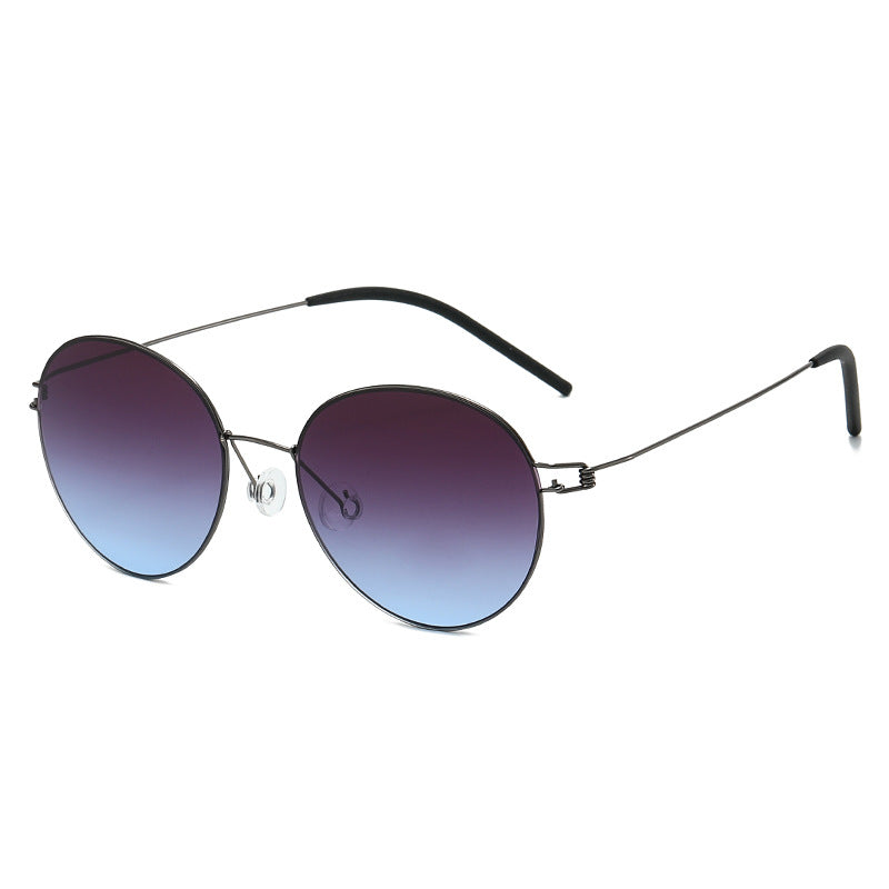 Women round sunglasses with light metal frame and gradient lenses Stornfield