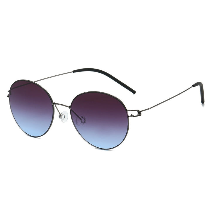 Women round sunglasses with light metal frame and gradient lenses Stornfield
