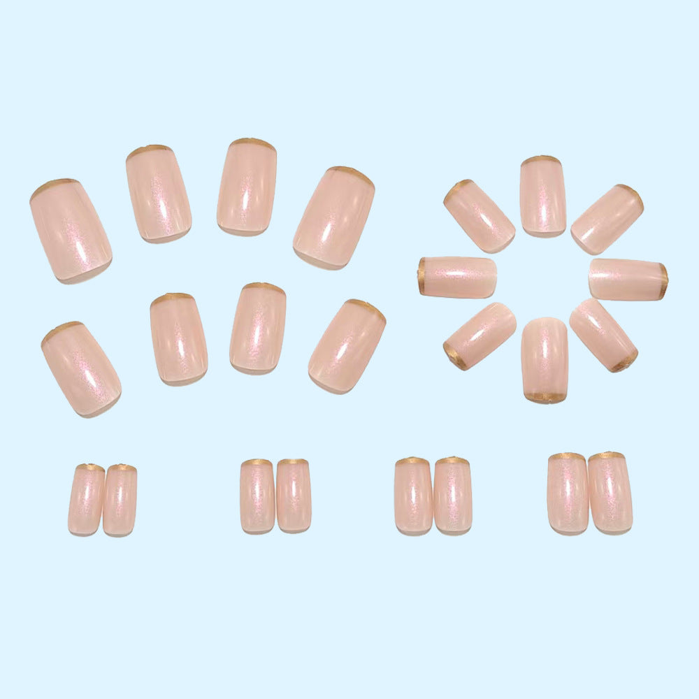 Artificial nails with elegant golden French tip Stornfield
