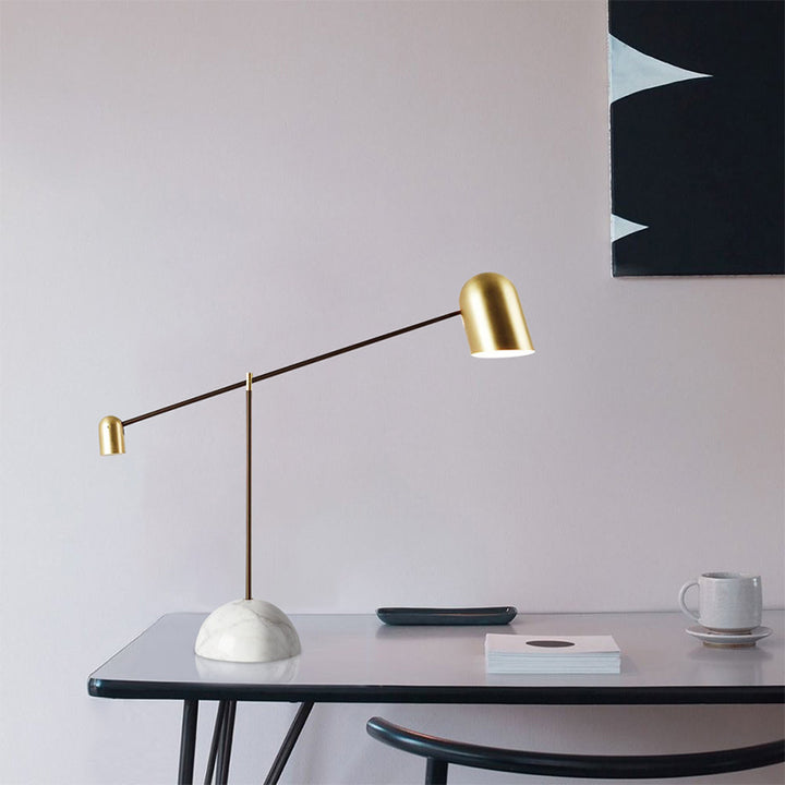 Adjustable Arm Floor Lamp with Marble Base