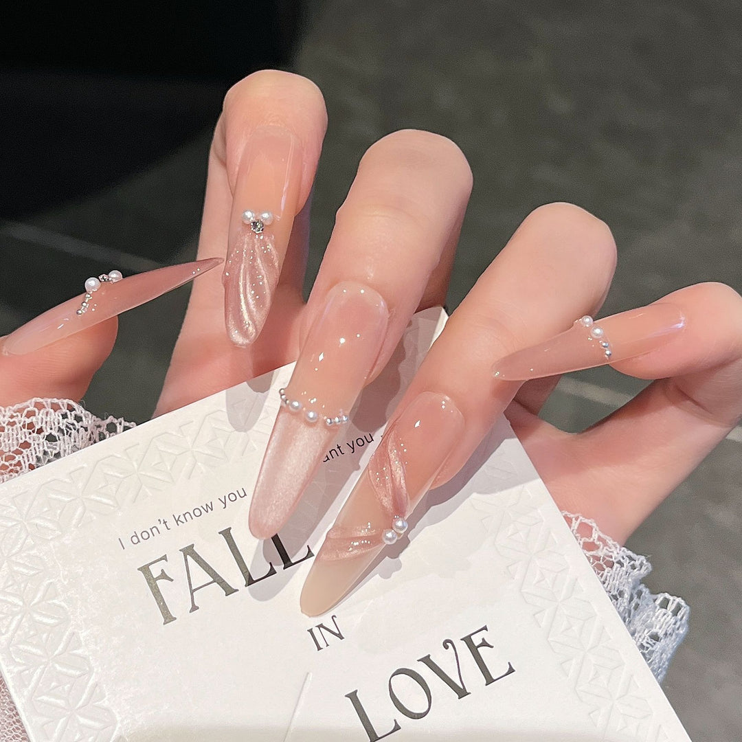 Elegant 3D Decorative Press-On Nail Extensions Stornfield