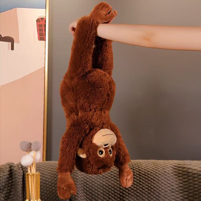 Plush Orangutan-Style Long-Limbed Sitting Cuddle Doll with Ultra-Soft Faux Fur Stornfield