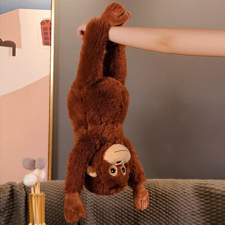 Plush Orangutan-Style Long-Limbed Sitting Cuddle Doll with Ultra-Soft Faux Fur Stornfield