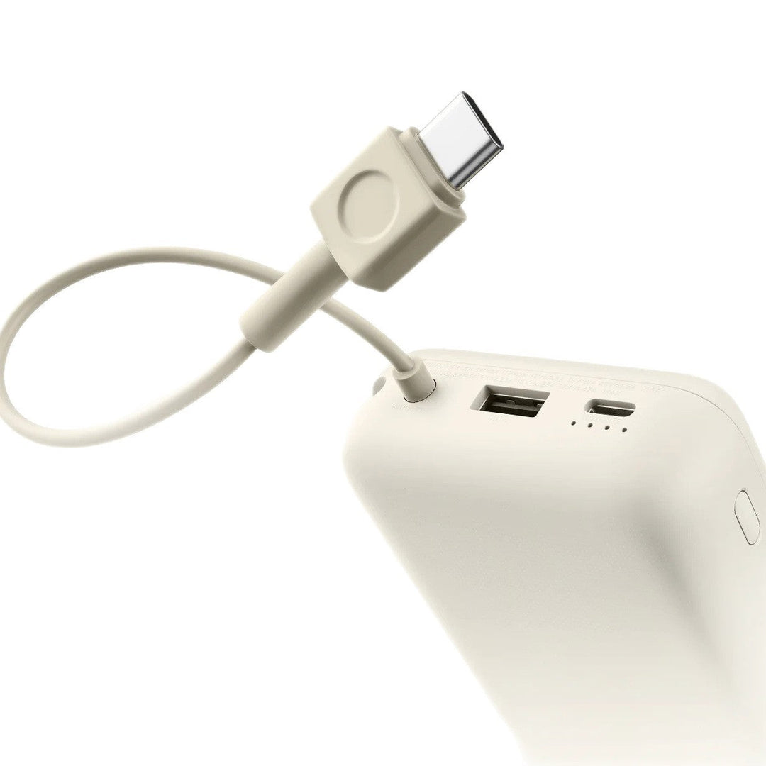 Compact Slim portable power bank with dual fast-charge USB-C ports and durable lanyard Stornfield