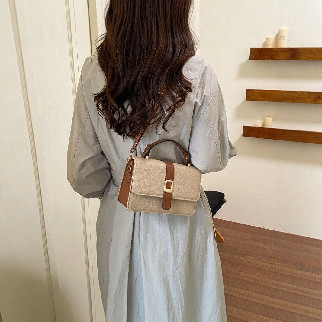 Structured Handheld Leather Satchel
