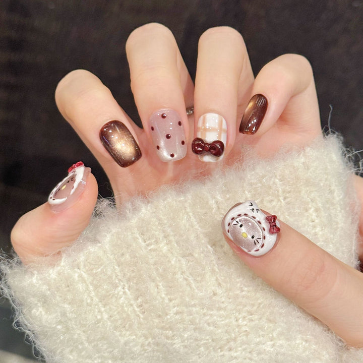 Artistic Thematic Press-On Nail Design