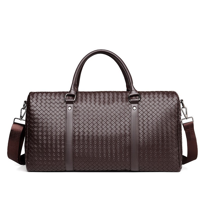 Woven Leather Weekend Duffle Stornfield