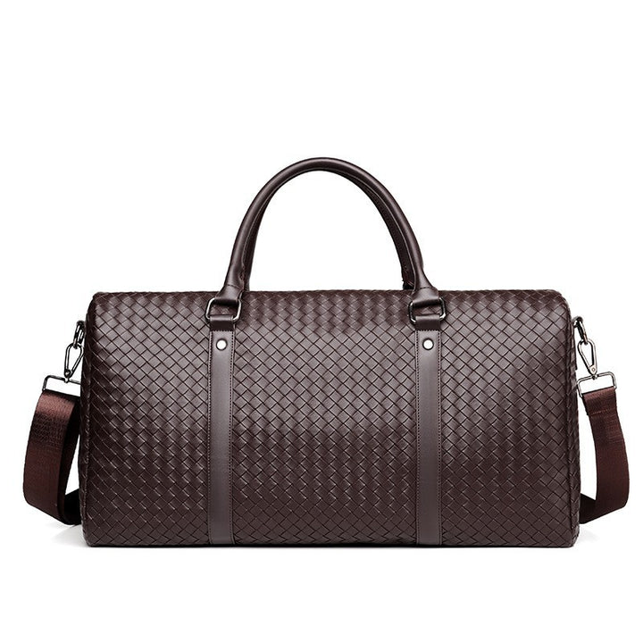 Woven Leather Weekend Duffle Stornfield