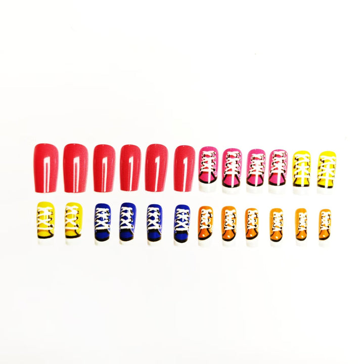 Creative art nails in colorful sneaker design Stornfield