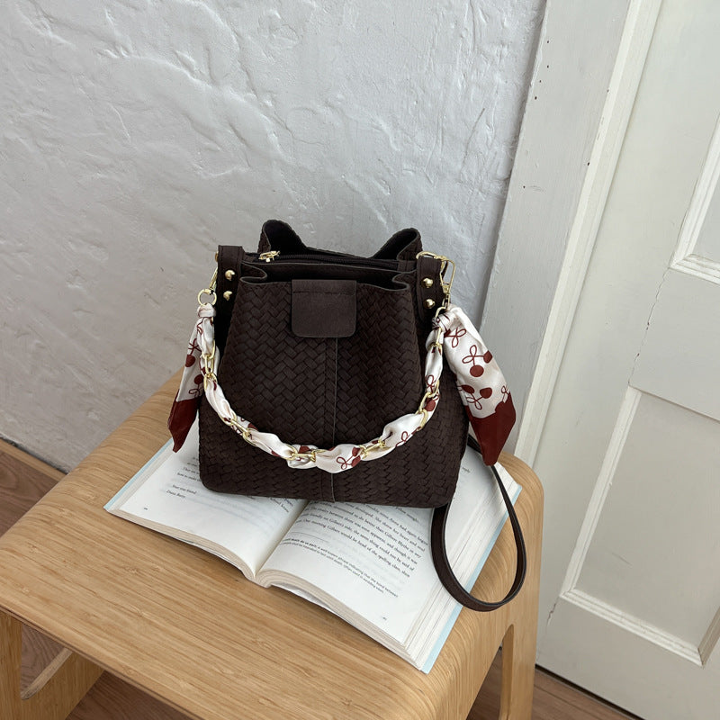Woven Bucket Style Handbag