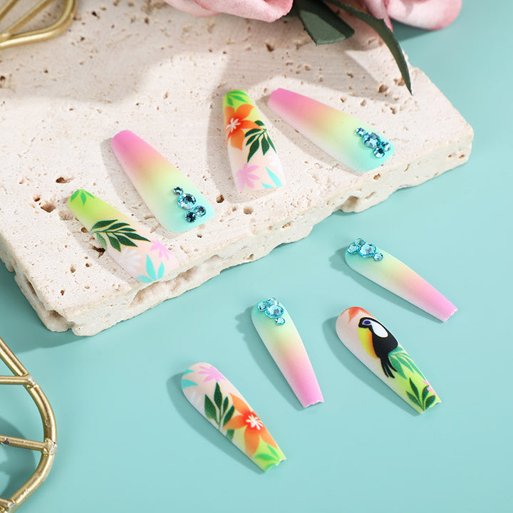 Artificial nail tips in tropical design Stornfield