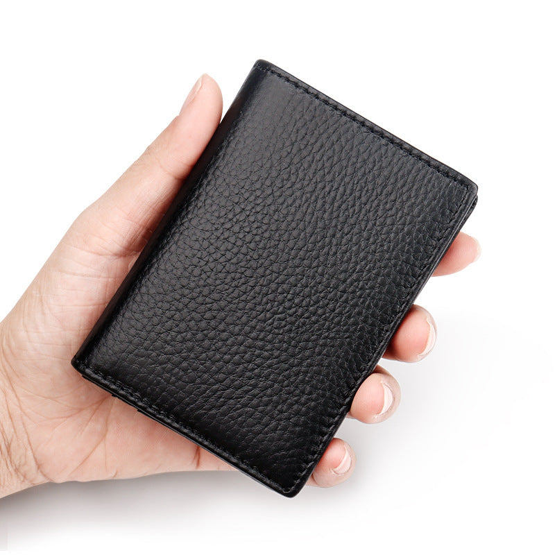 Textured Leather ID Card Wallet Stornfield