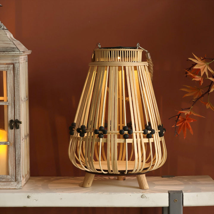 Decorative light source with natural rattan Stornfield