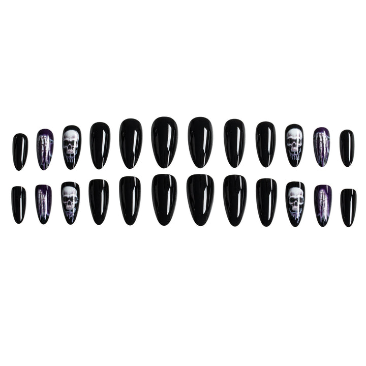 Halloween-Themed Skeleton Nail Art