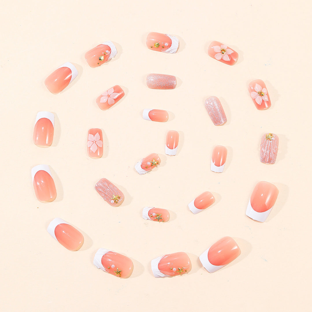 Artistic Floral Acrylic Nail Art Stornfield