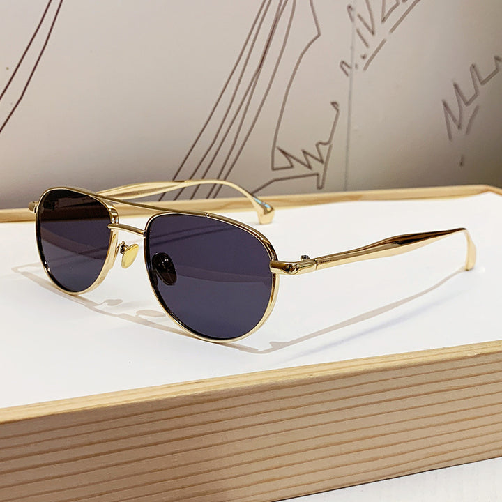 Ladies fashionable pilot sunglasses with elegant gold frame Stornfield