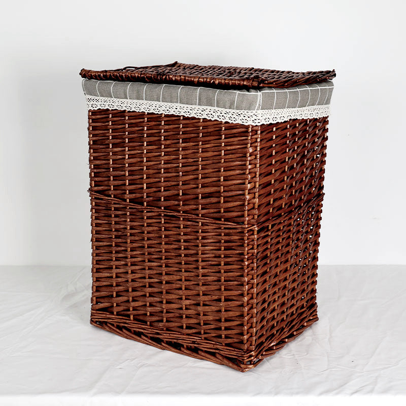 Women's laundry basket with decorative fabric cover and practical lid Stornfield