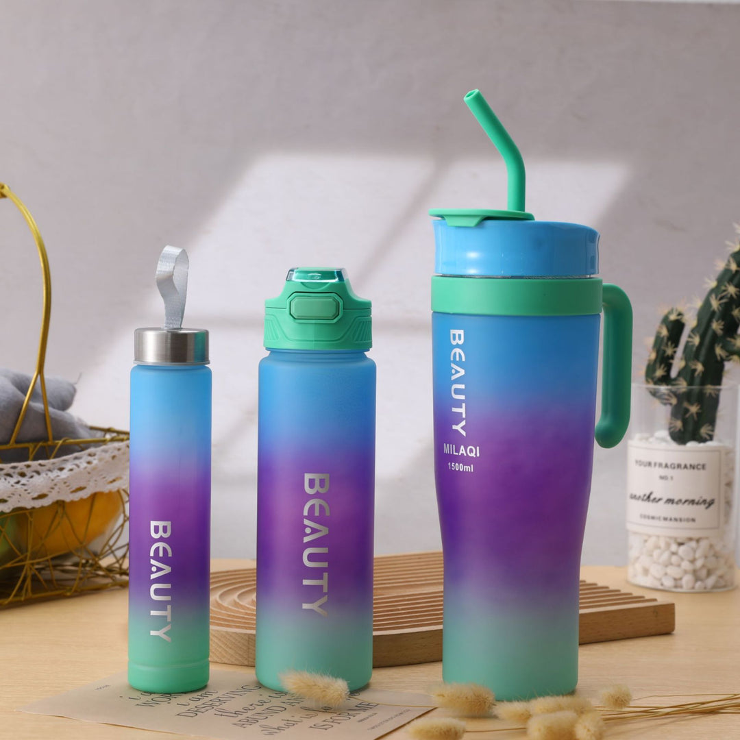 Ladies stylish and practical water bottle with design and time markings Stornfield