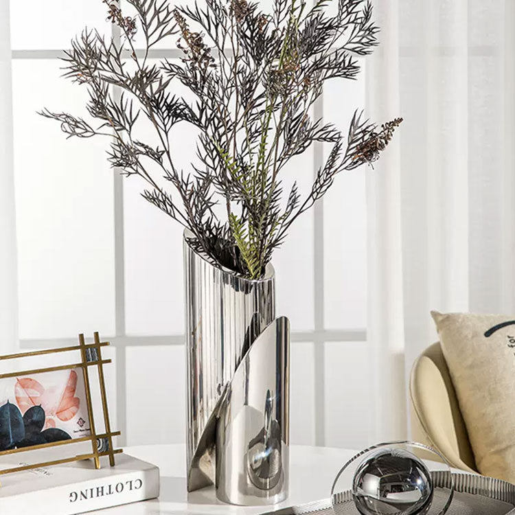 Sculptural Metallic Decorative Vase