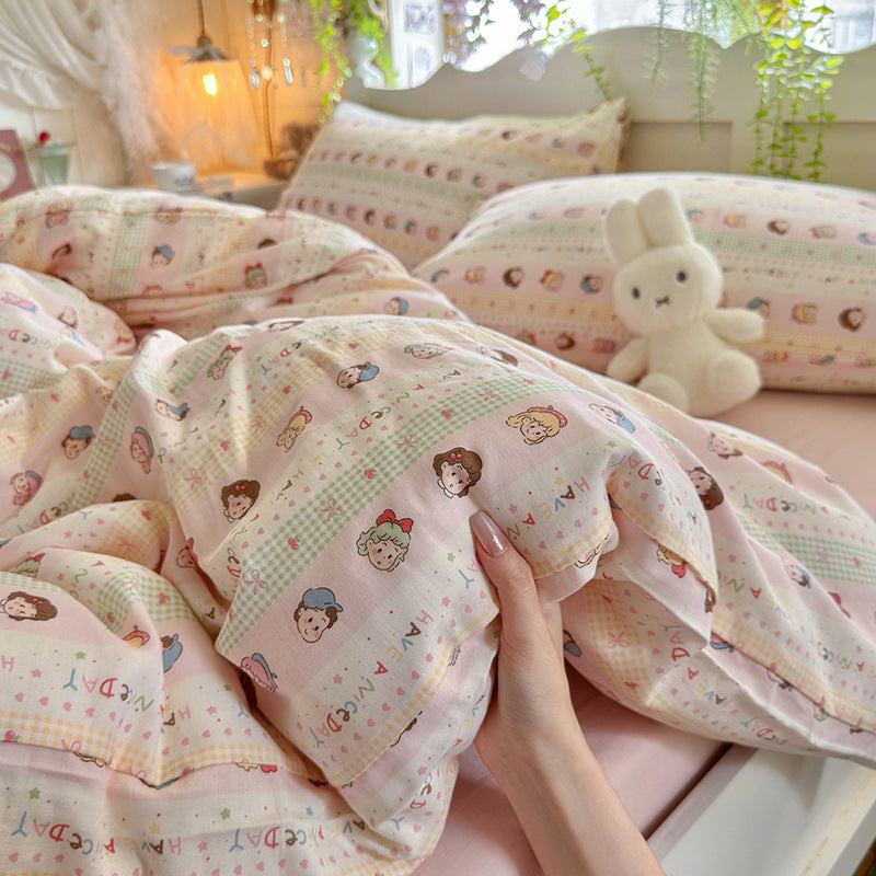 Printed Cotton-Blend Duvet Cover Set