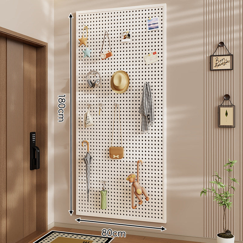 Wall-Mounted Perforated Pegboard Organizer Panel Large Square with Modular Hooks and Accessories