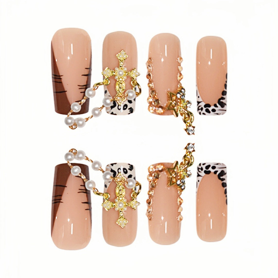 Decorative Long Press-On Nail Enhancements Stornfield