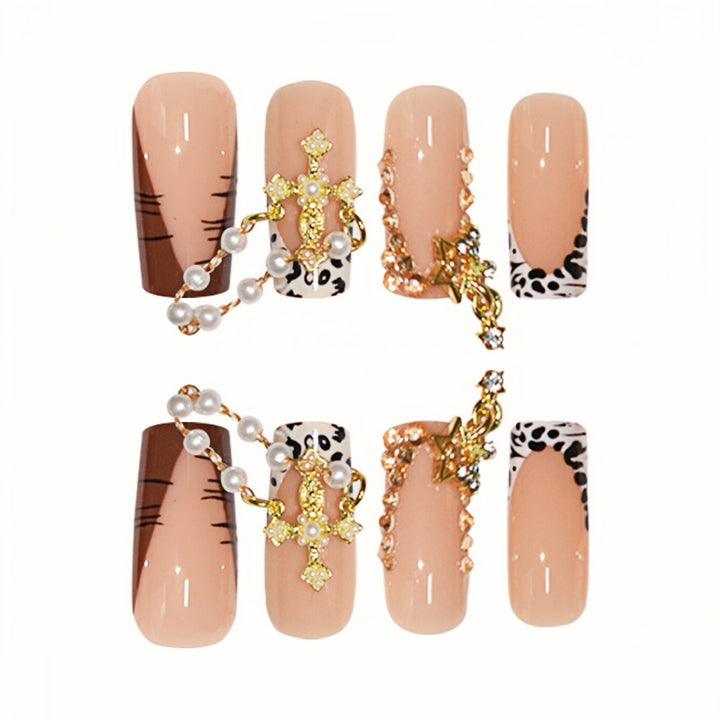 Decorative Long Press-On Nail Enhancements Stornfield