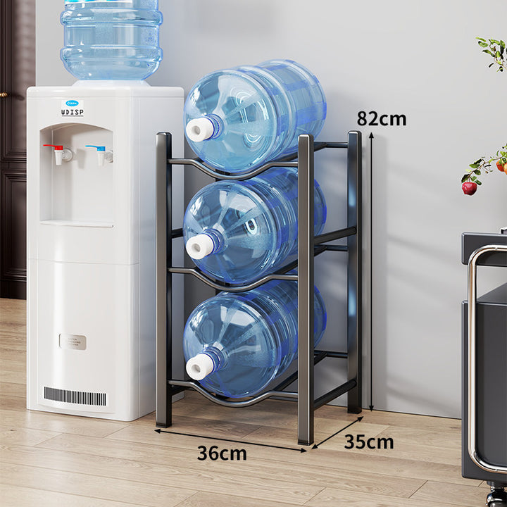 Three-Tier Vertical Water Jug Storage Rack Steel Frame Organizer for Large Bottles