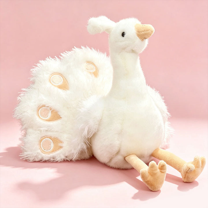 Plush Sitting Peafowl Comforter with Oversized Fluffy Tail Stornfield