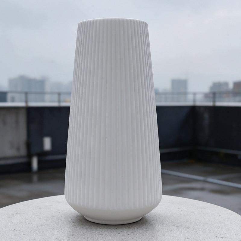 Modern Vertical Ribbed Ceramic Vase Stornfeild