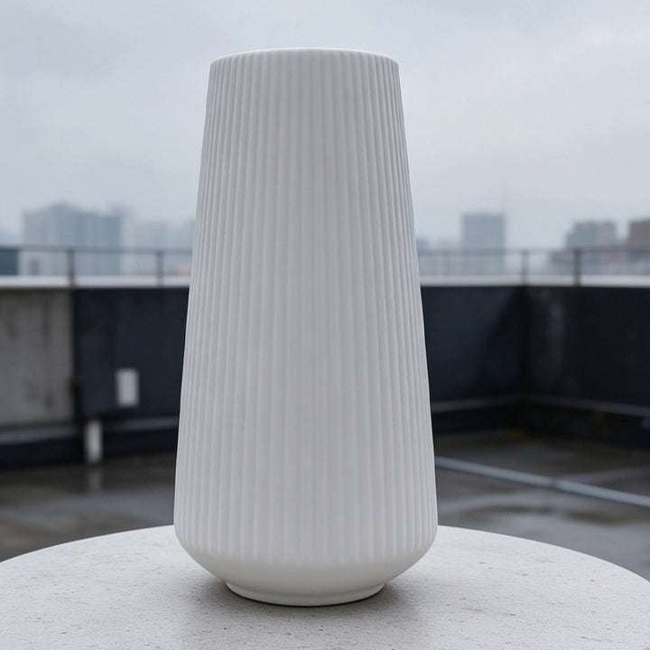 Modern Vertical Ribbed Ceramic Vase Stornfeild
