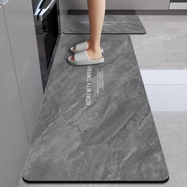 Marble-Printed Kitchen Floor Mat