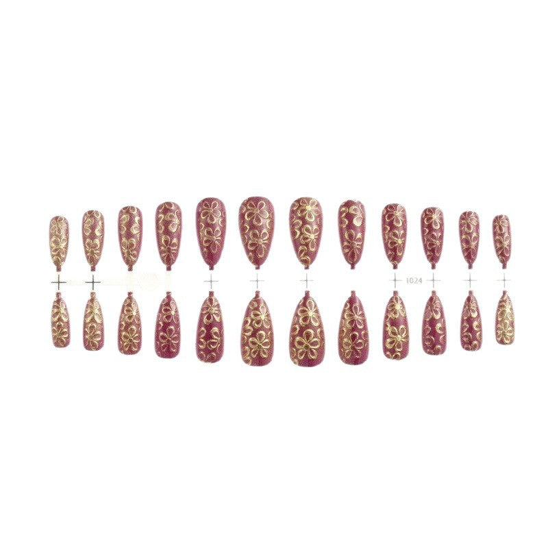 Glittering artificial nails with floral patterns Stornfield