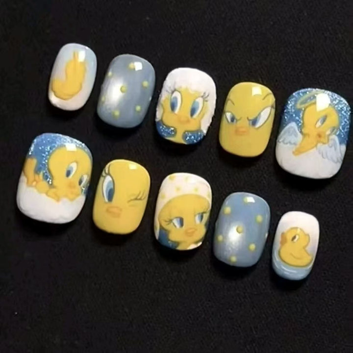 Whimsical Character Press-On Nail Art Set Stornfield