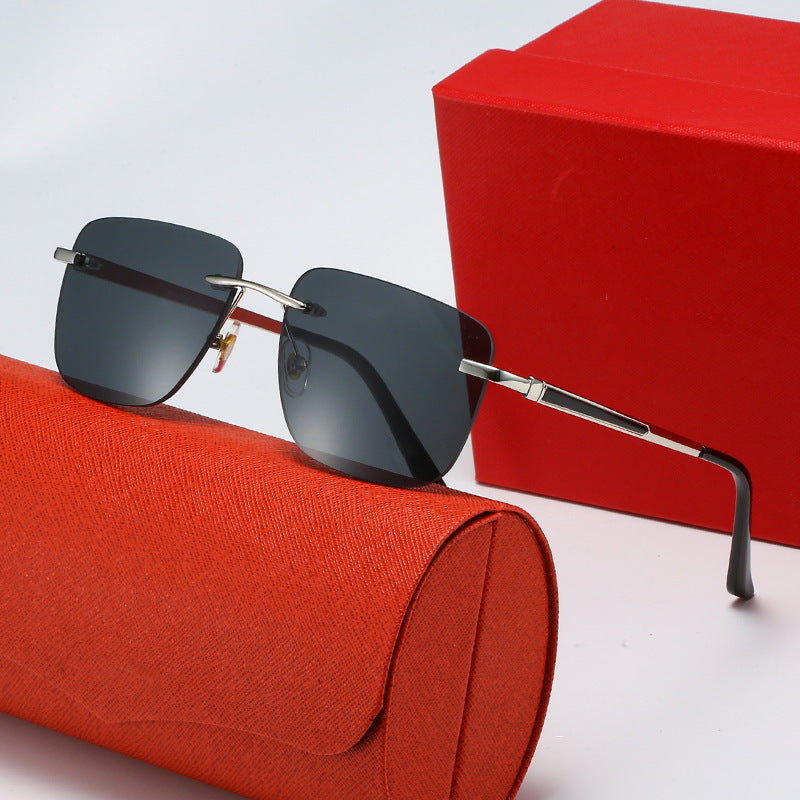 Women's fashionable rectangular semi-rimmed sunglasses with innovative design Stornfield