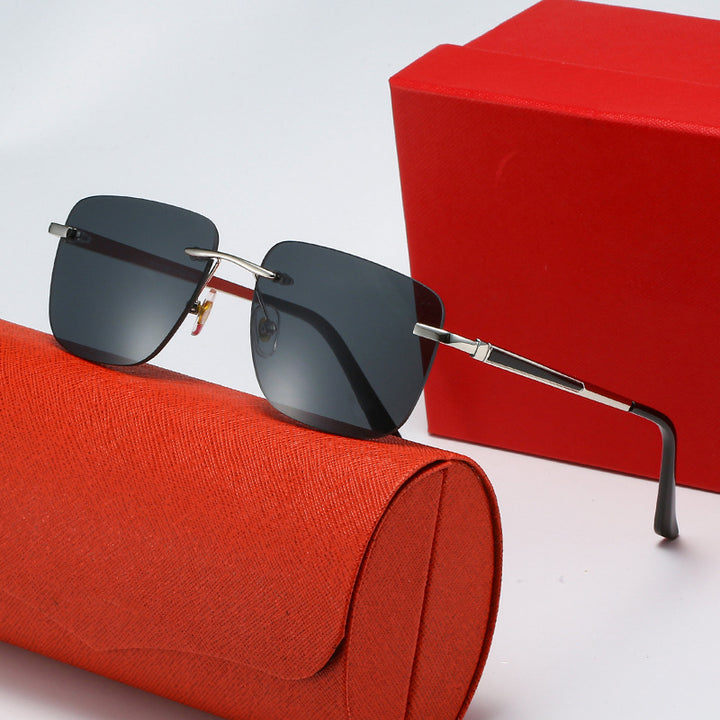 Women's fashionable rectangular semi-rimmed sunglasses with innovative design Stornfield