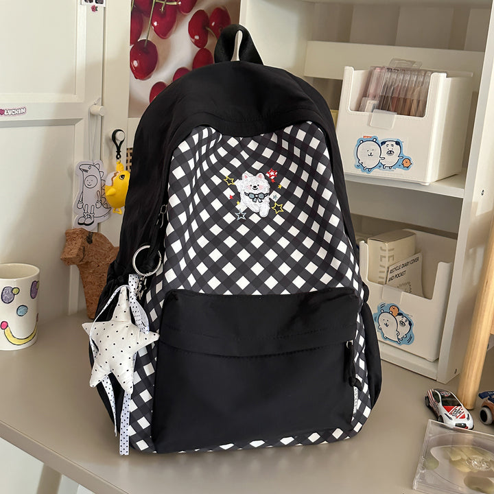 Cute Decorative Checked Pattern Backpack Stornfield