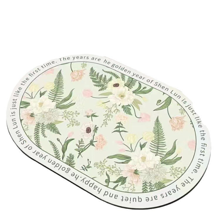 Leaf Patterned Bath Mat Stornfield