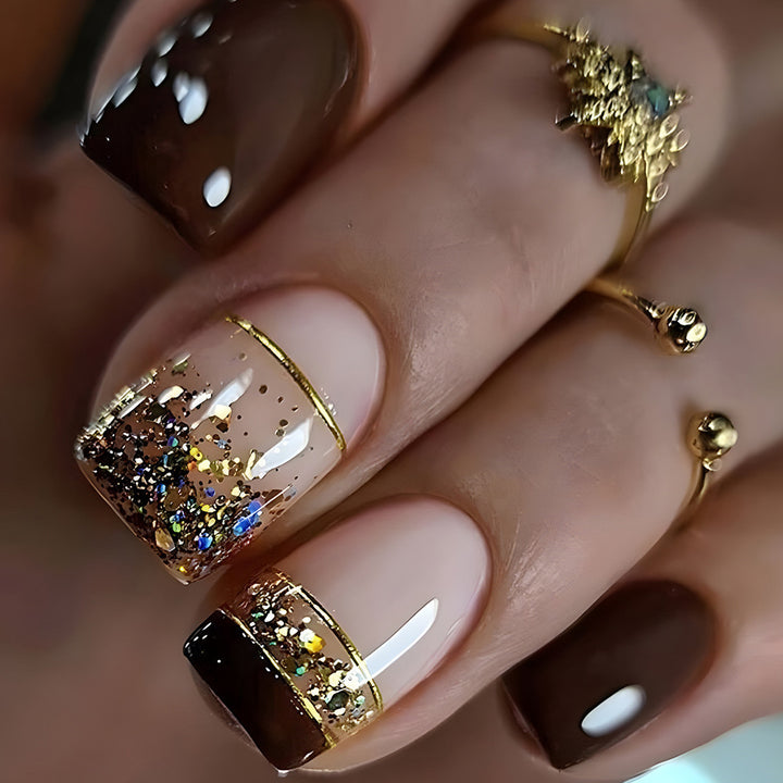 Glittering French Tip Nail Art Set Stornfield