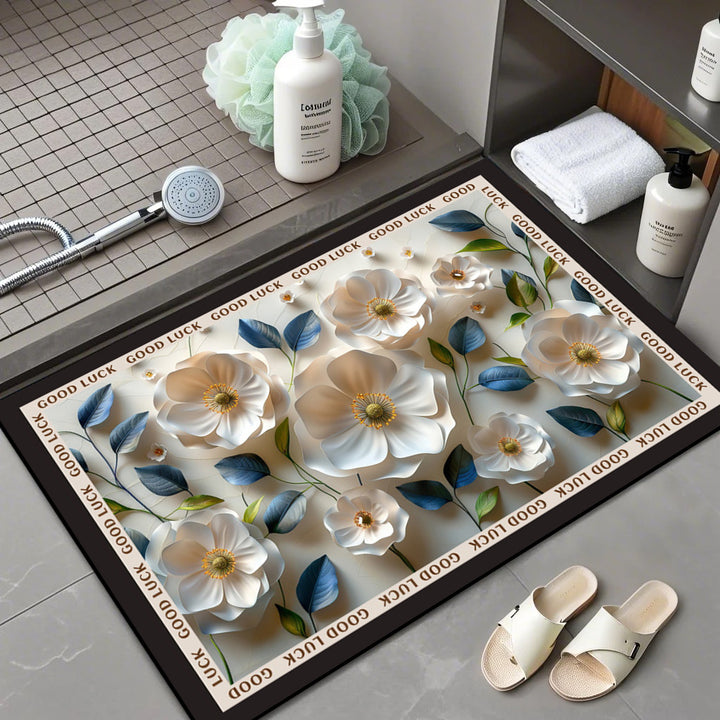 Floral Patterned Comfort Bath Mat Stornfield
