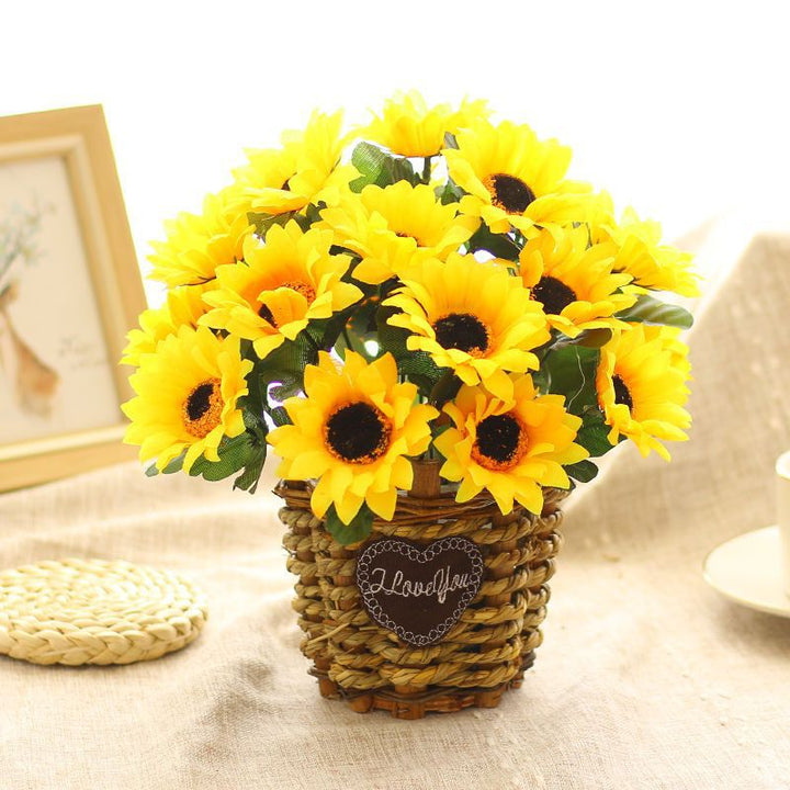 Artificial Floral Arrangement in Woven Basket