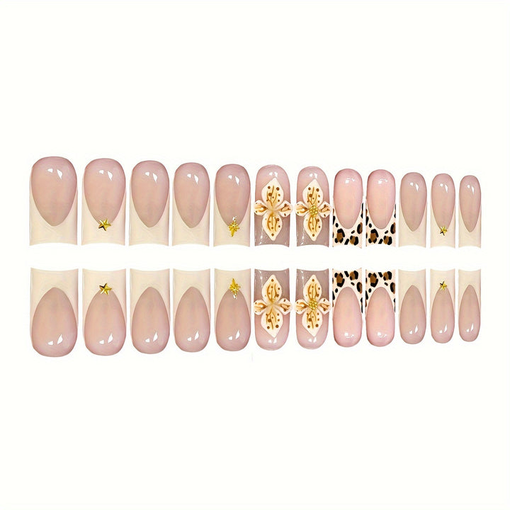 Artistic Floral and Animal Print Press-On Nail Art Stornfield